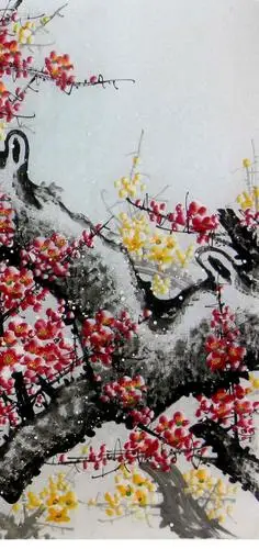 西门亚石国画六尺梅花《寒雪梅中尽,一花香十里.