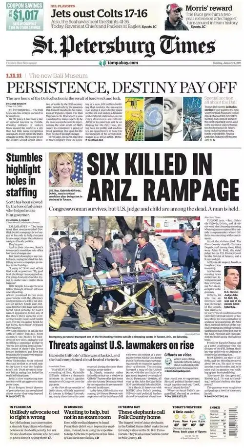 血腥的头版这家报纸梳理20年来的美国枪击案版面