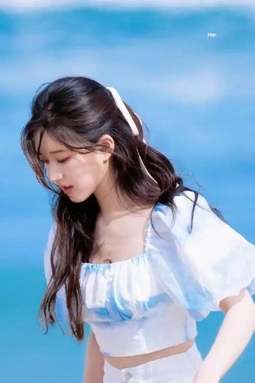 赵露思海边双马尾造型