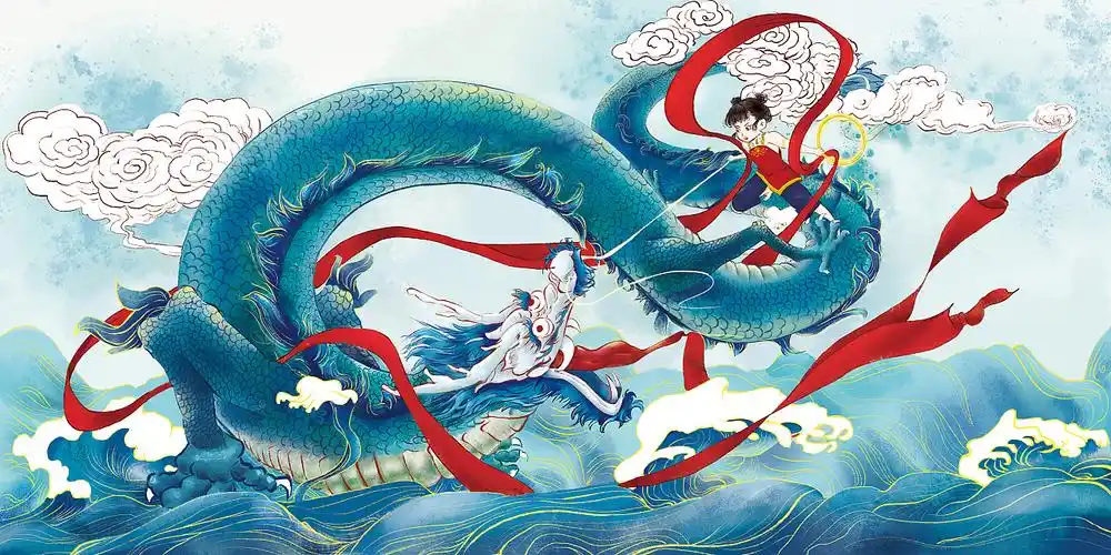 哪吒闹海|插画|绘本|白珑 - 原创作品 - 站酷 (zcool)