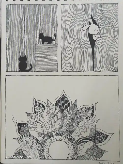 控笔训练黑白线条装饰画手绘临摹②