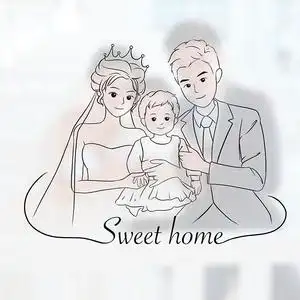 婚礼logo设计简笔画手绘头像卡通照片定制漫画人情侣婚纱照手绘画