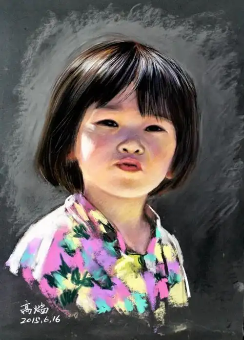 在六一儿童节来临之际,特奉上我画的一组儿童肖像