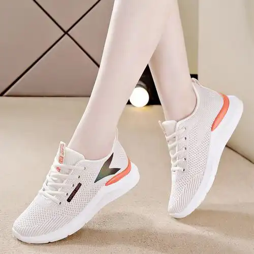 女士运动休闲鞋女妈妈网鞋透气款网面鞋子中年软底夏季薄款女鞋夏