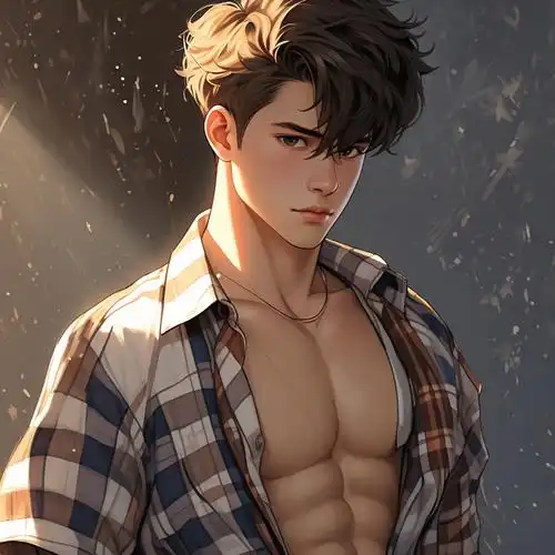 格纹腹肌男神头像