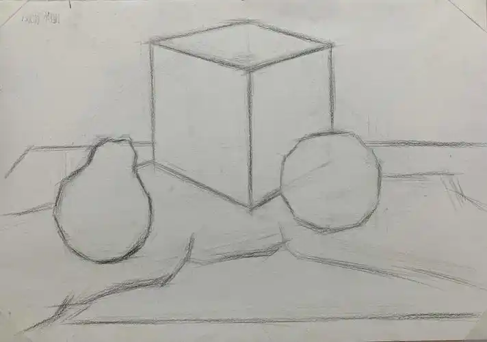 素描静物步骤图