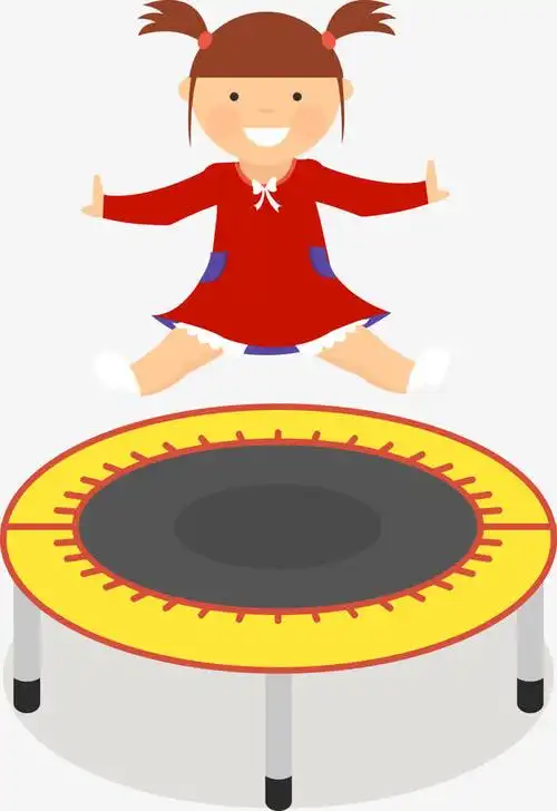 蹦跳的小女孩矢量