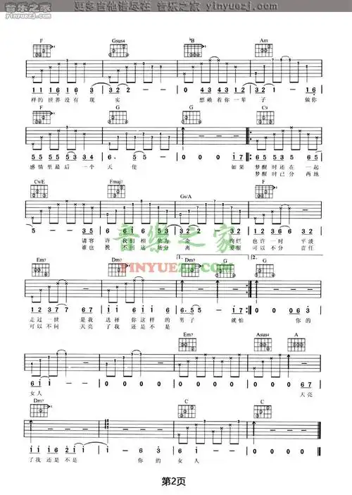 王菲那英梦醒了吉他谱