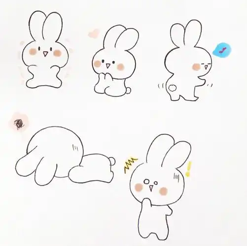 兔子简笔画手帐素材