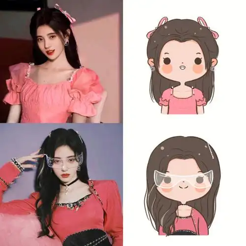 鞠婧祎  #卡通头像  #q版  #照片转手绘  #美女