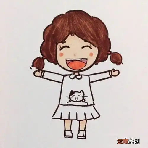 活泼开朗的小女孩图教程简笔画怎么画步骤教程