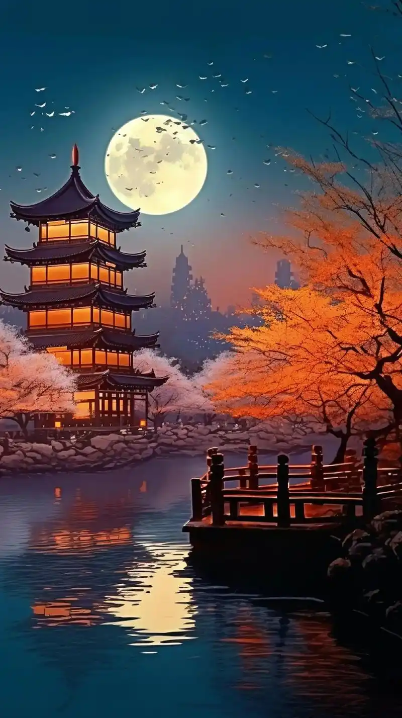 国风古韵 夜景灯光照耀下的古城宝塔,金碧辉煌,别有一番景色 - 抖音