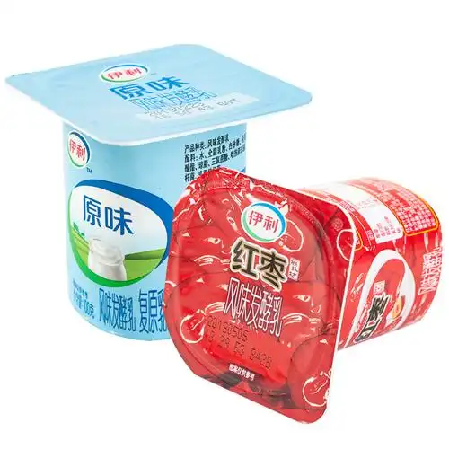 伊利酸奶红枣八连杯板酸风味发酵乳非袋装网红儿童早餐原味16连杯100g