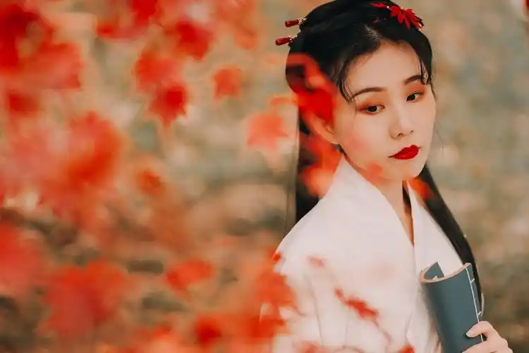 深秋_人像_poco摄影,古风,汉服,枫叶