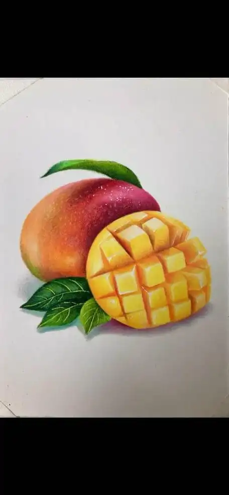 彩铅绘画教程丨芒果03都会画吧,那今天来学切开的芒果怎么画吧
