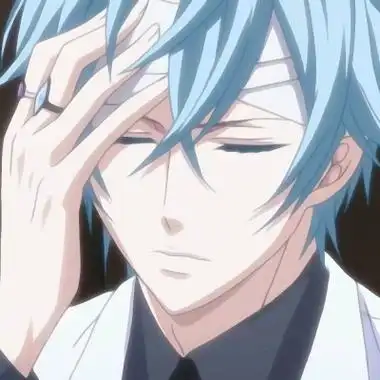 蓝色头发和眼睛男生头像二次元动漫男头帅气冷酷蓝头发图片