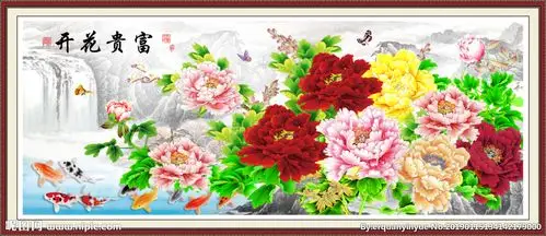 花开富贵中式牡丹装饰画图片