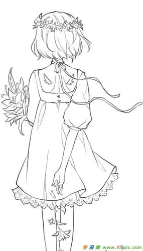 铅笔画漫画人物背景图片