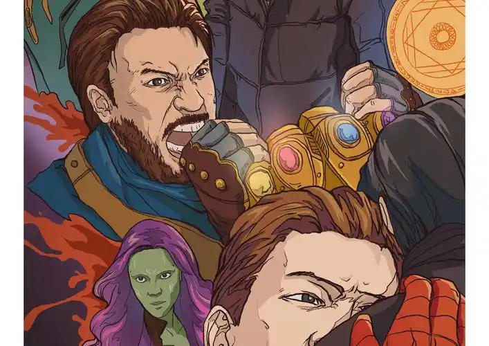 《复仇者联盟3》手绘电影海报