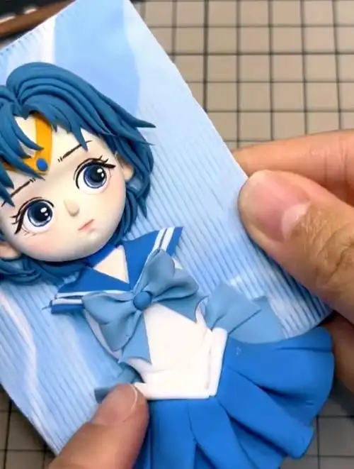 手工diy,超轻黏土制作-水野亚美,美少女战士的氛围感满满的!