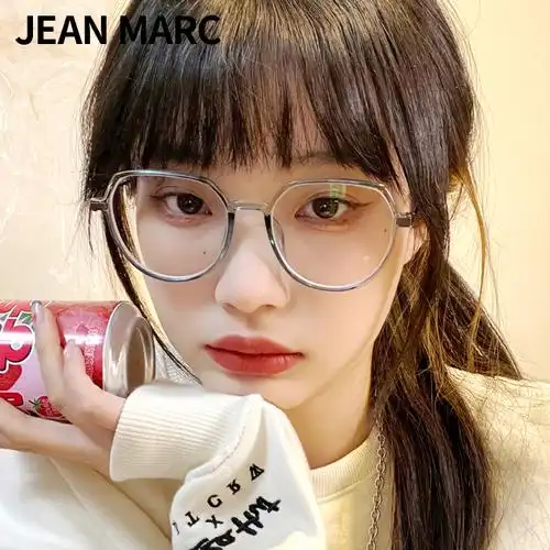 超轻眼镜框女ins风透明纯钛大框大脸显瘦可配度数高度近视眼镜女