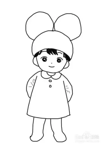 简笔画:可爱的娃娃