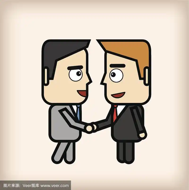 握手,礼节,卡通,公司企业,人