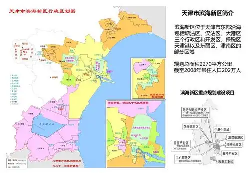 滨海新区位于天津市东部沿海 包括塘沽区,汉沽区,大港区 三个行政区和