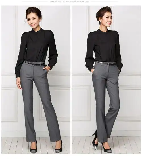 新款职业西裤女修身直筒裤正装韩版女士女装西装裤气质长裤
