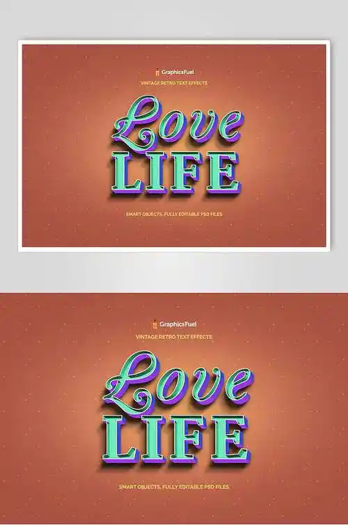 life立体艺术字效果素材