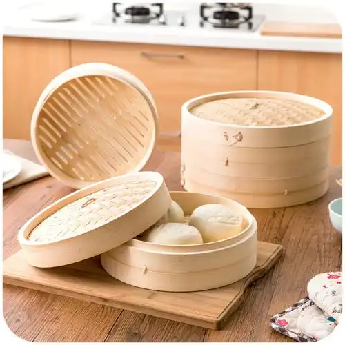 家用蒸笼竹蒸笼小笼包商用竹制蒸笼竹笼屉 包子蒸笼手工蒸屉蒸格