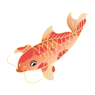 红色鲤鱼卡通透明素材