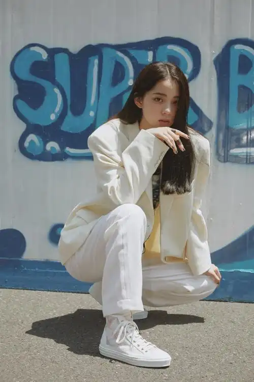 欧阳娜娜白色西装潇洒酷美写真图片89