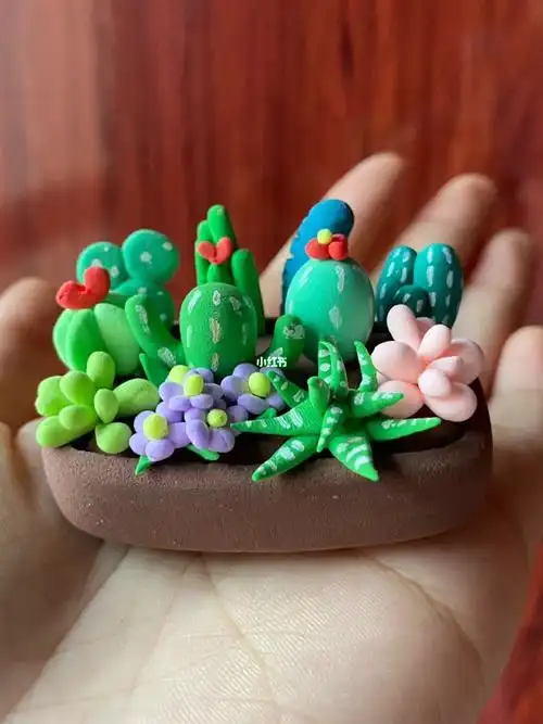 手工  #我的粘土世界  #粘土  #多肉植物