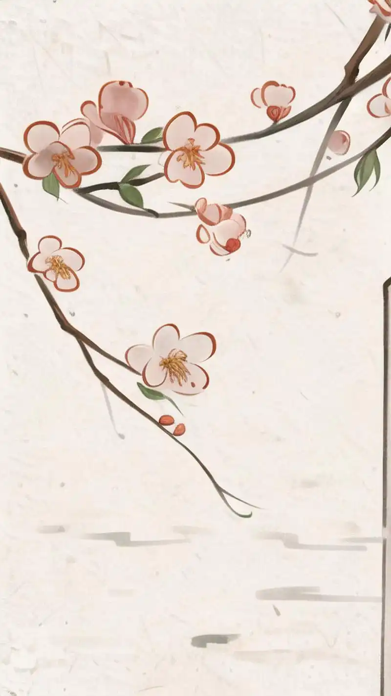 国风壁纸94,红色梅花绝美呈现96
