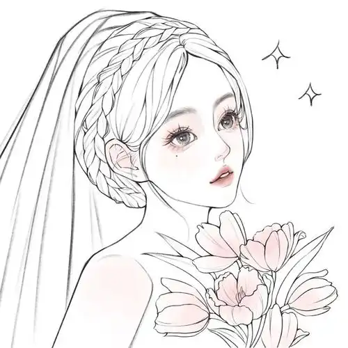 是客单女生头像线稿练习59