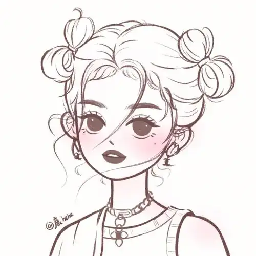 少女头像线稿练习