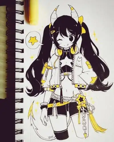 一组少女动漫人物手绘作品 ins:yoaihime