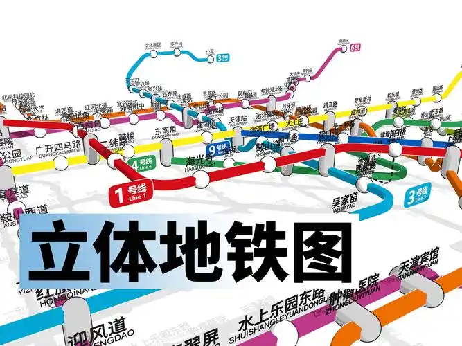 【天津地铁】我画了一张3d立体的天津地铁线路图