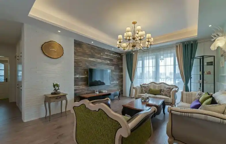 80后小资美式客厅装修效果图片_装修美图-新浪家居