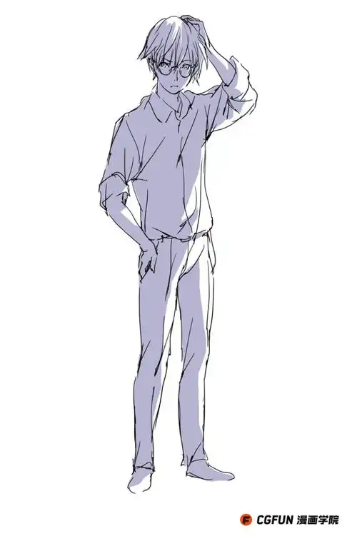 教你如何画好漫画教程05-画戴眼镜的男子时,应该考虑的地方-cgfun漫画