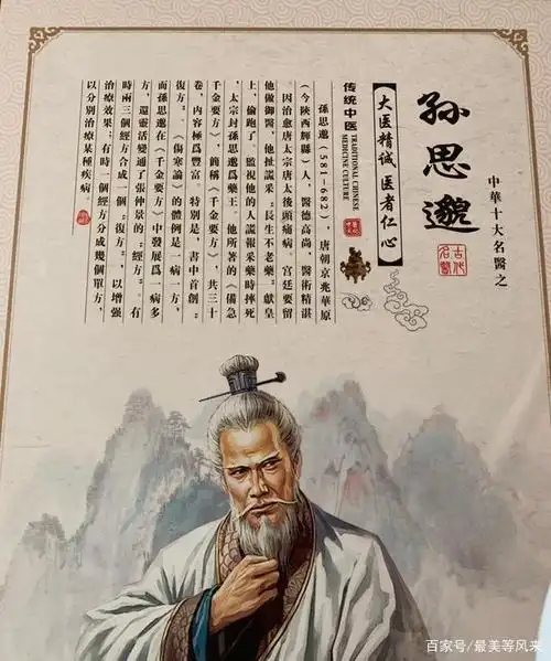 中华十大名医之一孙思邈