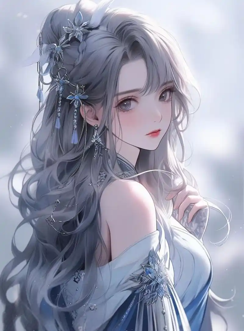 神秘超拽帅气女神头像 银发搭配古风 清冷高雅惊艳