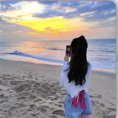 女生海边背影头像唯美 高清漂亮女人看海的背影图片头像_女生头像