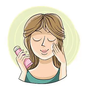 保湿霜,脸,可爱,女孩,乳霜,面霜