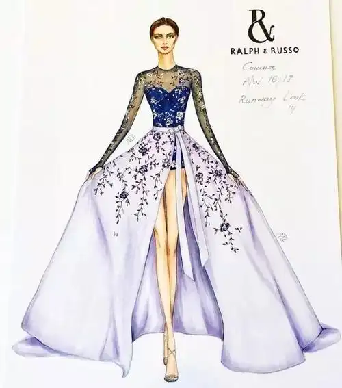 时装设计师笔下的70张华丽礼服手绘-服装服装时装画/手绘技巧-cfw服装