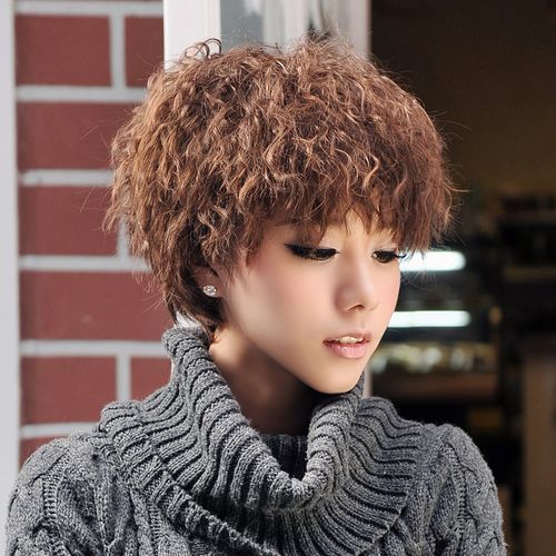 假发女短发辣妈妈假发套自然仿真发丝气质玉米烫时尚短卷发全头套