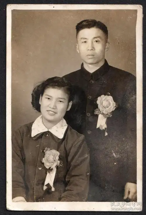 五十年代,新郎新娘结婚照
