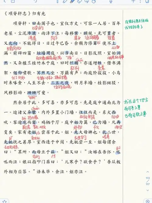 课内文言文项脊轩志