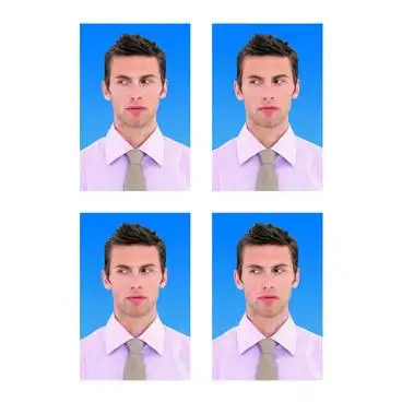 纯正蓝底 二寸4张竖版证件照 价  格:  5.